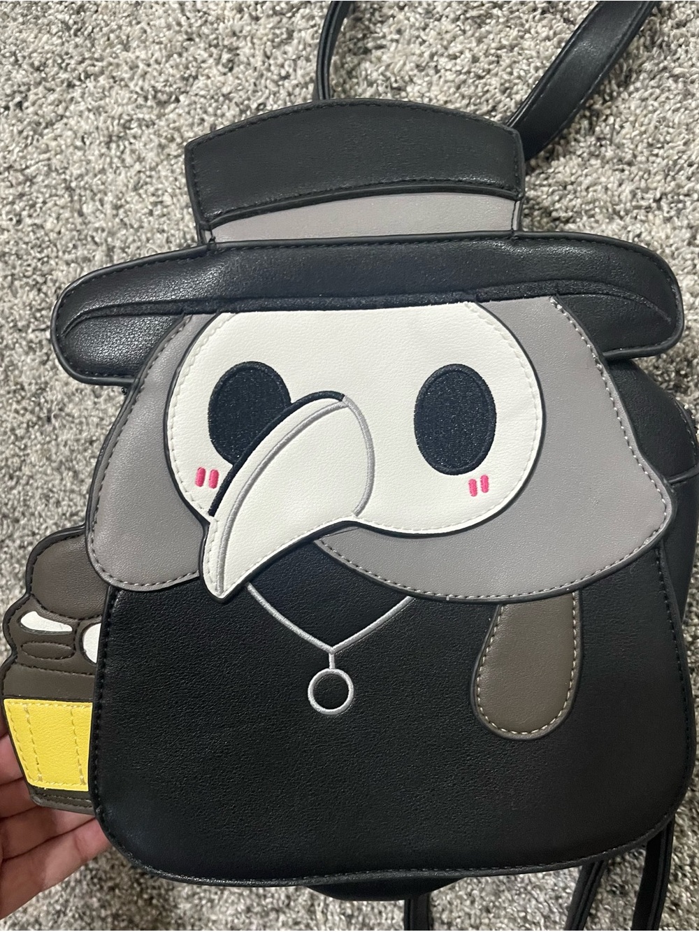 Cute Black Plague Doctor Crossbody Bag - Novelty Women's Purse